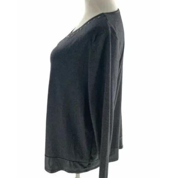 French Laundry Women's Long Sleeve Top Extra Soft Charcoal Gray Shirt Size XL - Picture 3 of 5